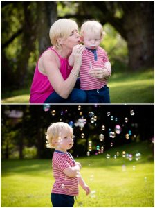 child with bubbles