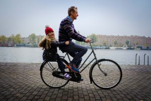 bicycle child and father
