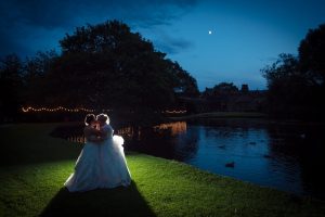 brides same sex wedding night time photos