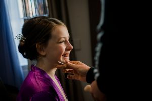 bridesmaid getting ready