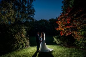 Bride and groom evening shot