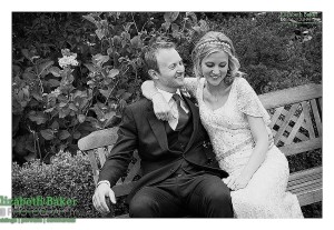 newlyweds laughing