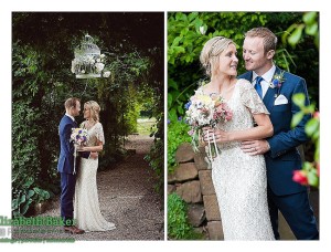 bride and groom take a romantic walk