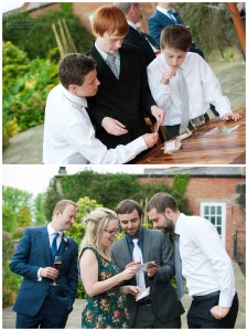 wedding guests playing games