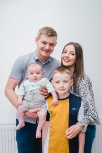 family photos on white background