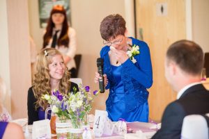 mum of bride gets emotional during the speeches