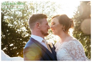 bride and groom in sunlight