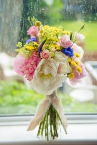 homegrown flowers in bouquet