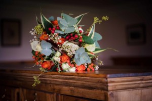 bouquet in antique setting