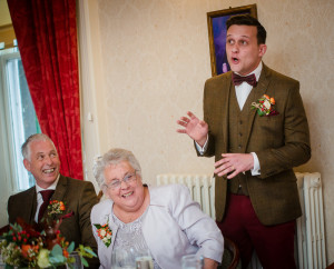 groom funny face during speeches