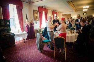 guests welcome the newlyweds