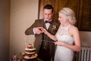 cutting the cake feeding each other