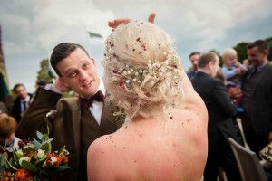 confetti in hair
