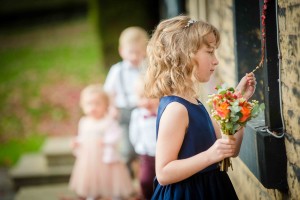 flower girl enjoy quiet moment