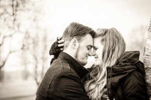 cuddling couple hand back of head