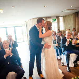 first kiss newlyweds