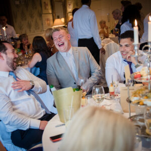 guests enjoying themselves at the table