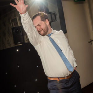 character celebrating on the dance floor
