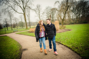 romantic walk through park