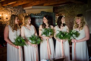 bridesmaids in bedroom