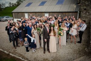 Group shot of all the guests at Knipe Hall