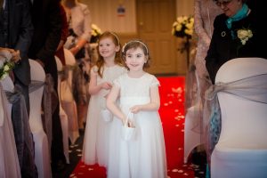 scattering petals on aisle