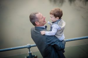 grandad and grandson have a laugh