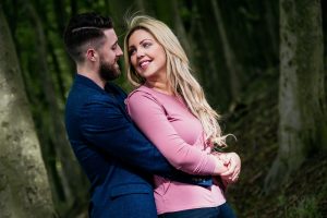 betrothed couple focus on each other