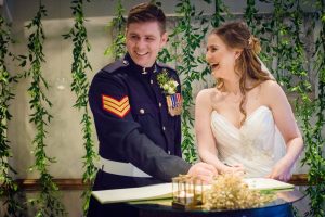 newlyweds sign register