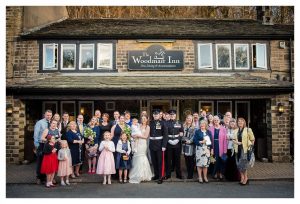 large group shot outside venue