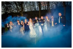 smoke bomb group photo