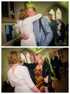 guests congratulate the couple