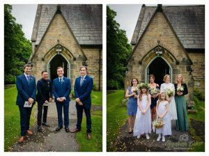 wedding party outside the church