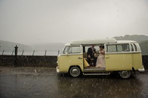 camper van in storm