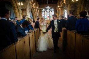 mr and mrs walk down aisle