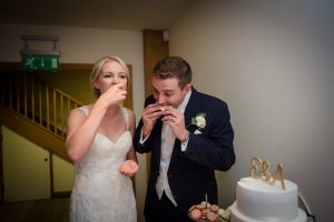 wedding cake eating
