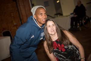Manchester united football player with a fan