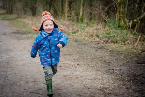 little boy running