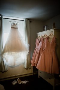 dresses hung up ready for the big day