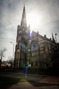 the Albion church before the ceremony