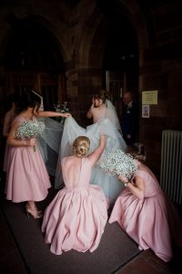last minute adjustments to the dress
