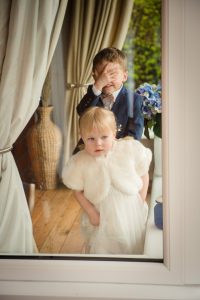 cute children in the window
