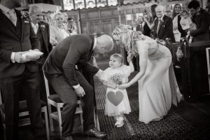flower girl sees daddy