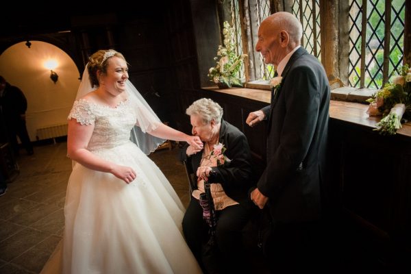 bride and grandparents