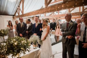 The Old Barn Esholt wedding aisle