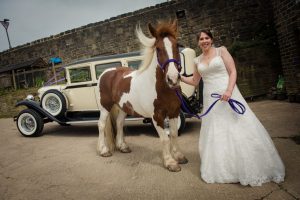 bride and her horse