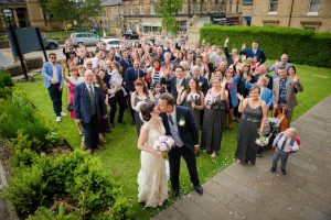 large group shot outside the hall