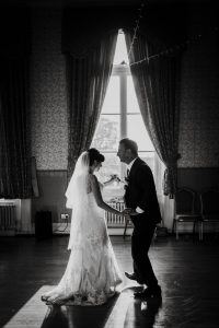 black and white first dance and mr and mrs