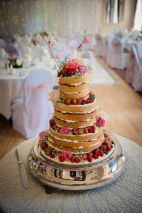 Wedding cake with fresh fruit