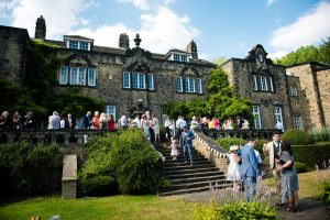 guests gather on the terrace